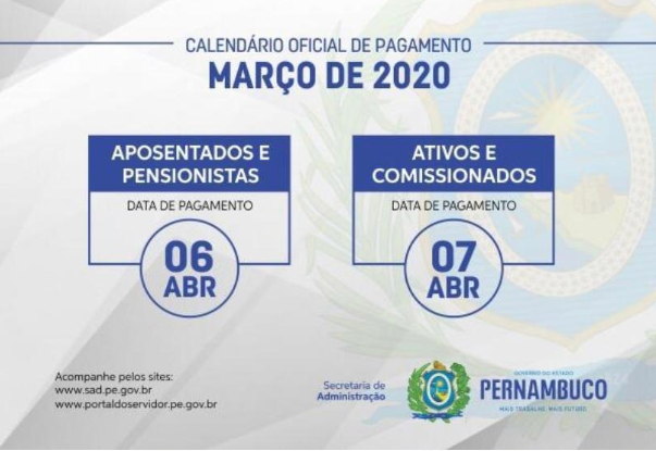 SAD divulga calendário de pagamento de março