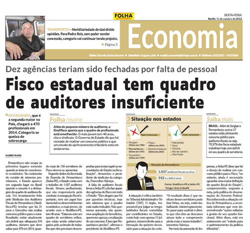 Fisco estadual tem quadro de auditores insuficientes