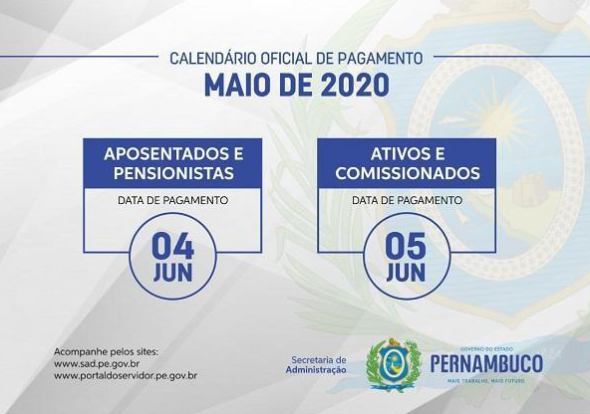 SAD divulga calendário de pagamento de maio