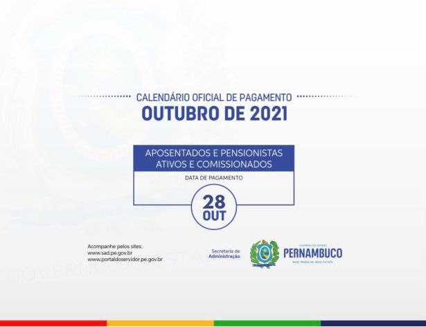 SAD libera calendário de pagamento de outubro de 2021