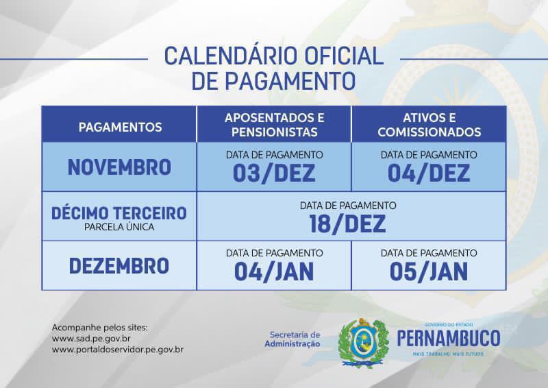 Governo divulga tabela do 13º e dos salários de novembro e dezembro